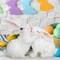 Easter Couple Bunny Decorations Spring Indoor Home Decor Electroplated European Mini Bunny Figurines Couple Gifts(Couple Bunny White)